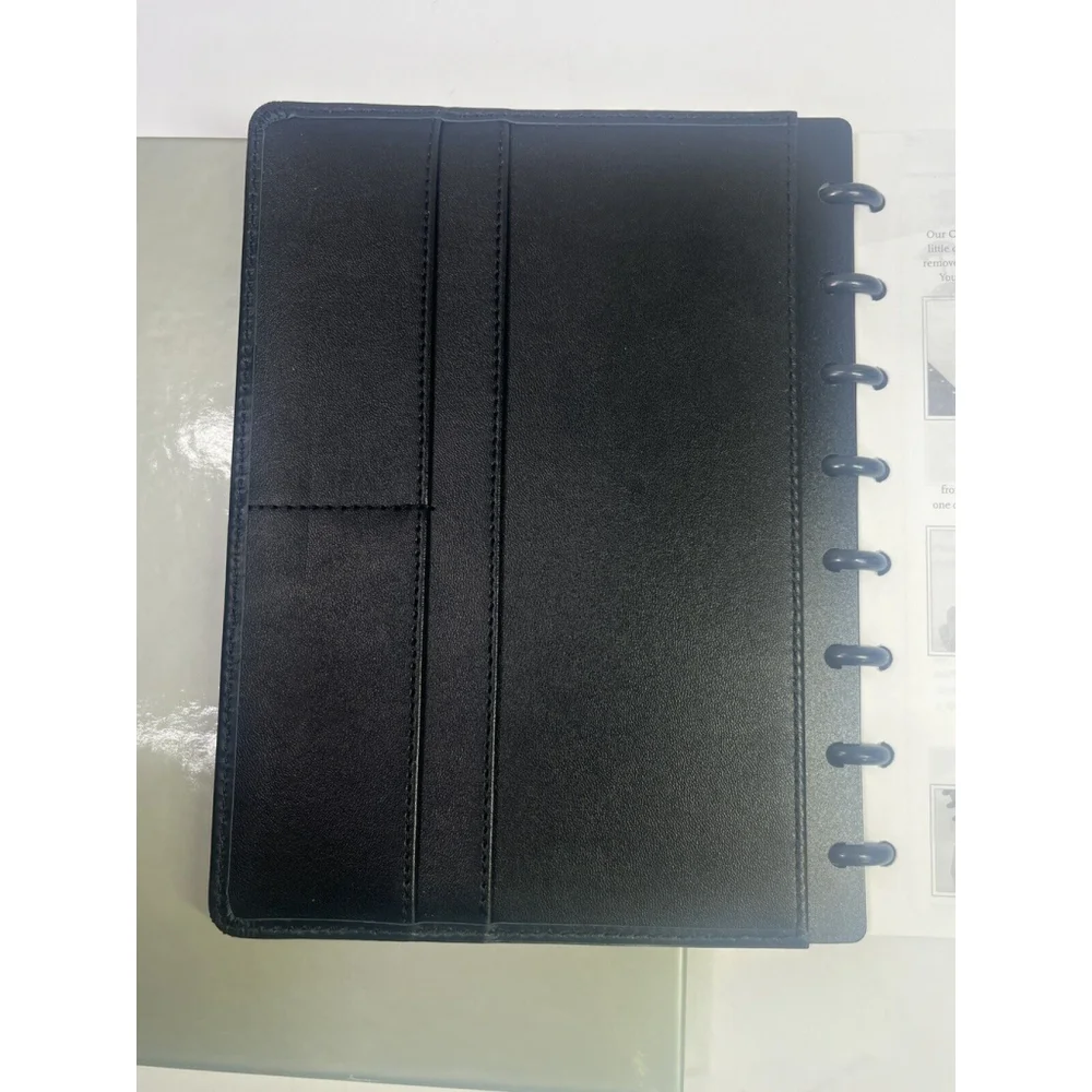 Levenger Circa Foldover Notebook Size Junior Smooth Black Leather New Prudential